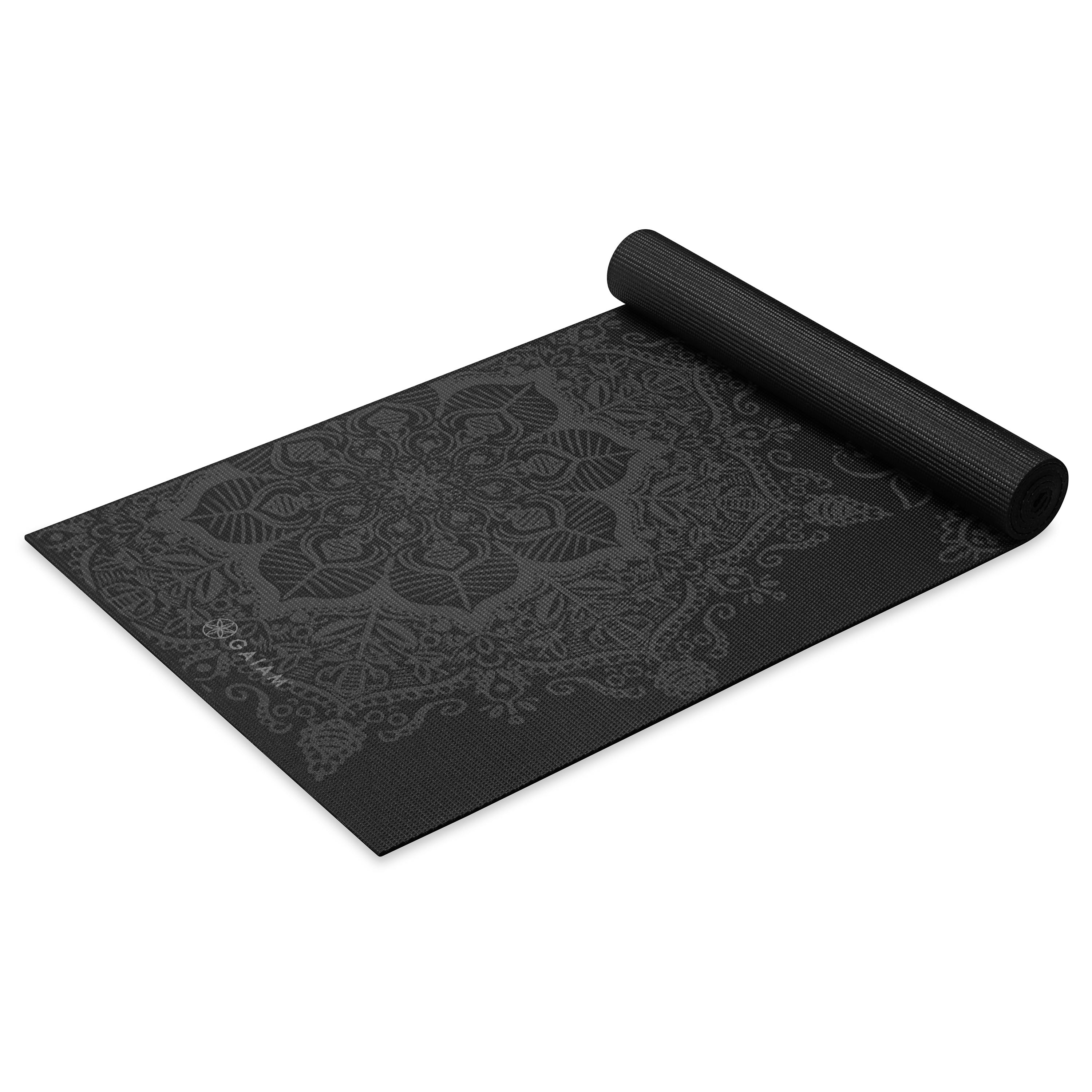 Premium Midnight Mandala Yoga Mat (6mm) angled